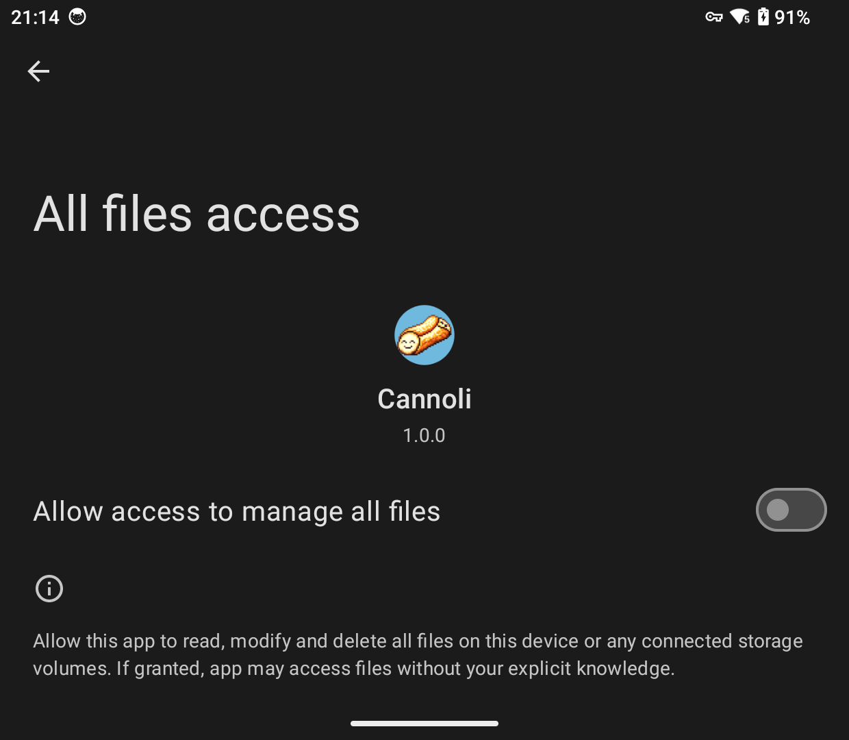 Allow file permissions